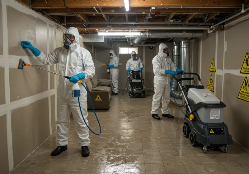 Basement Moisture Removal and Structural Drying process in West Plains, MO